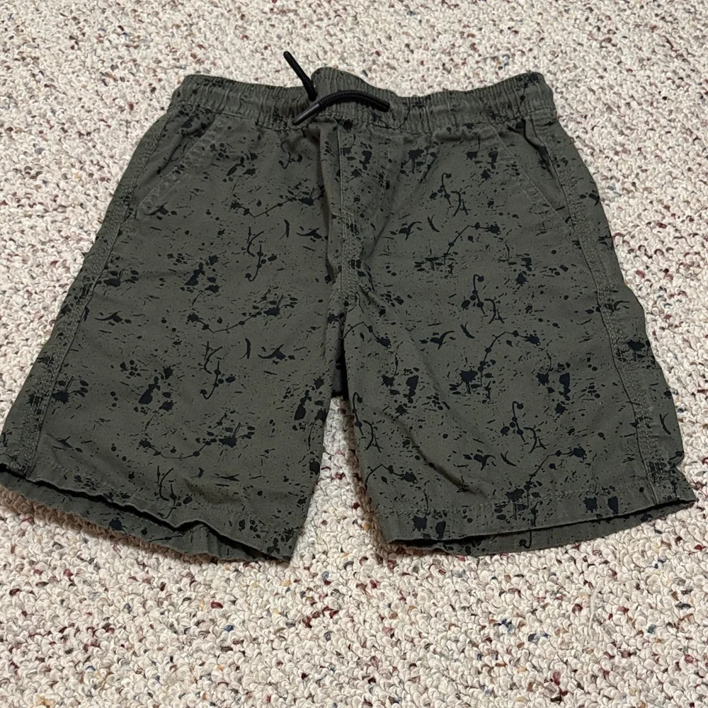 Primark Olive Green Kids Shorts with Black Splatter